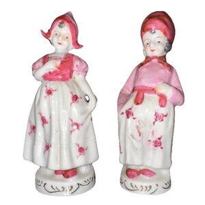 Vintage Porcelain Couple Figurines Man & Women ~ Japan